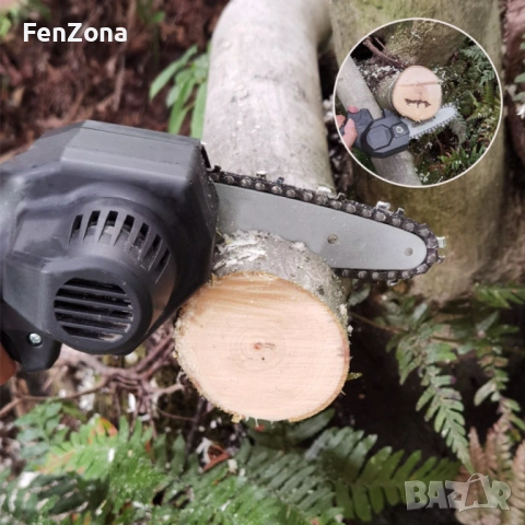 Верижен трион от закалена стомана с Две батерии, снимка 2 - Градинска техника - 54049922