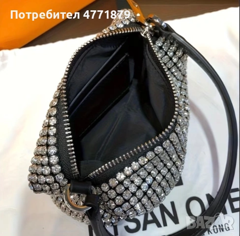  дамска чанта с кристали – НОВА, снимка 3 - Чанти - 54039706