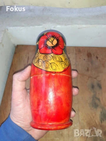 Матрьошка стара руска дарвена кукла 3 в 1, снимка 3 - Антикварни и старинни предмети - 54030862