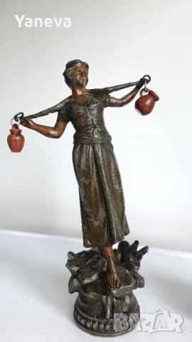 Френски, антикварни скулптури на водоносци от края на XIX век. в стил Ар Нуво. , снимка 3 - Статуетки - 54065601