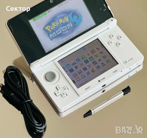 Nintendo 3DS White + 70 игри Pokemon Zelda Mario Нинтендо, снимка 3 - Игри за Nintendo - 54658503