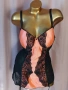Hunkemoller XL 90 D Розов сатенен корсет / нощница/ с жартиери за чорапи , снимка 3