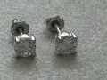 Руски сребърни обеци с лабораторен диамант , снимка 8