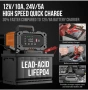 NEXPEAK NC202 10-Amp зарядно устройство за батерии 12V 24V LiFePO4 оловно-киселинни 8-степенно, снимка 3