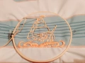 Позлатена ръчна бродерия с морски мотиви (калъфка), снимка 8