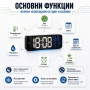 Голям модерен дигитален часовник с термометър и влагомер за бюро или стена голям дисплей влага, снимка 2