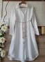 Бяла рокля тип риза 100% ЛЕН PLAZA NERA , снимка 1