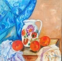 Натюрморт " Бяла кана и портокали", снимка 2