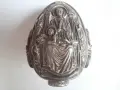 Православно гръцко сребърно иконно яйце проба 995, снимка 1