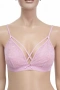 Сутиен Hunkemöller L – розова дантела с декоративни кръстосани ленти, снимка 1