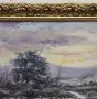 Картина маслени бои „Пейзаж на зазоряване“ – подписана Giselle, в позлатена рамка, снимка 7