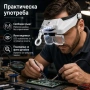 Акумулаторна професионална увеличителна лупа за глава с лед осветление очила за четене гоблени шиене, снимка 3