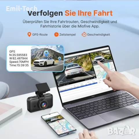 Miofive S1 Pro 4K + 2K видеорегистратор с GPS и Wi-Fi, снимка 5 - Аксесоари и консумативи - 55503750