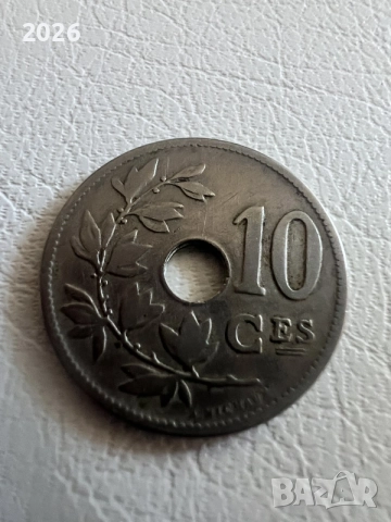 Стара белгийска монета 10 сантима 1905 г. – Кралство Белгия (Леополд II)
Описание: