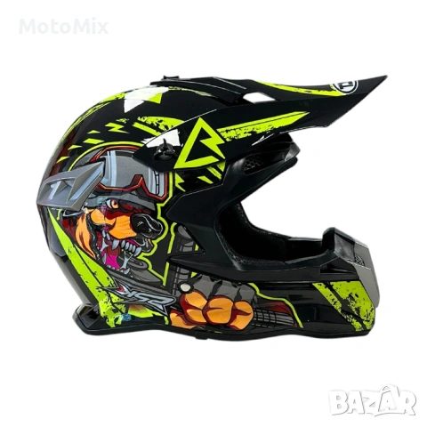 Мотокрос каска - Black/Yellow, снимка 2 - Аксесоари и консумативи - 54354526