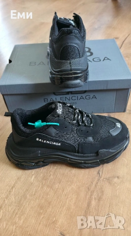 Balenciaga Triple S Black унисекс от 36 до 44 номер , снимка 7 - Маратонки - 55253155