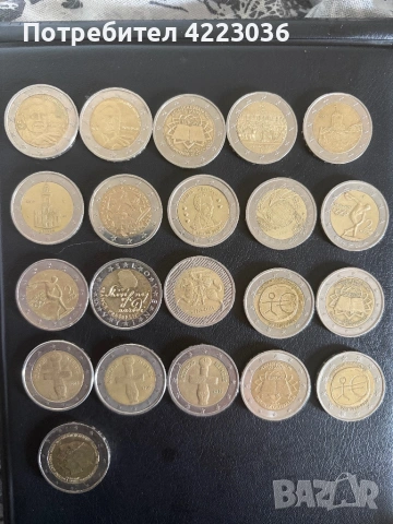 Евромонети от 2€ и 1€ Словения Словакия Андора Естония Монако Люксембург и още