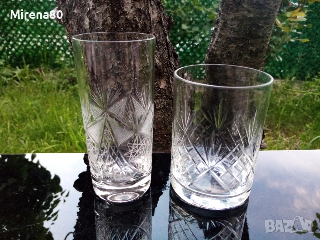 2 кристални сервиза - за вода и уиски