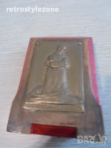 № 8570 Стара настолна католическа икона – Св. Йоан Боско (Don Bosco)  , снимка 2 - Други ценни предмети - 54222420