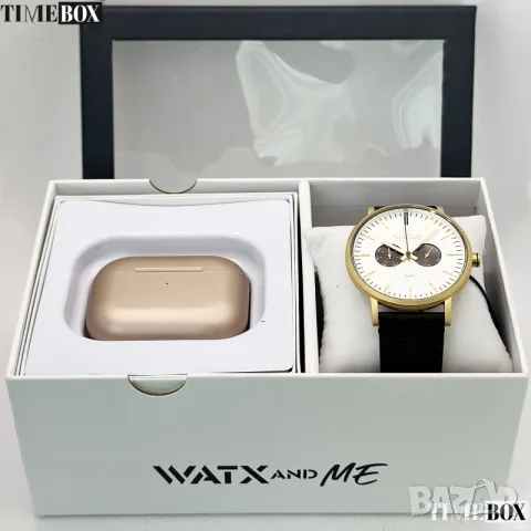 Watx and Colors Chronograph Black/Gold + Earbuds