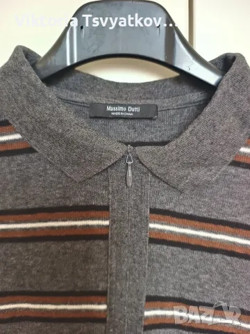 Луксозен раиран пуловер с яка Massimo Dutti (кашмир) - като нов, размер XS, снимка 2 - Блузи с дълъг ръкав и пуловери - 55565198