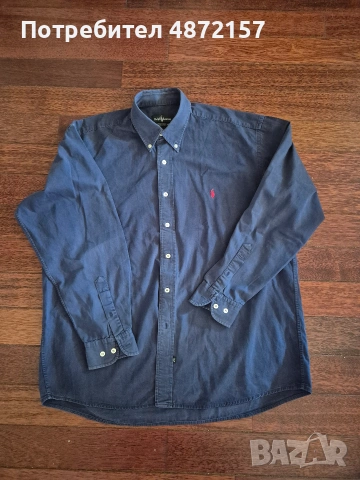 мъжка риза Ralph Lauren Ралф Лаурен 100% памук, произведена в САЩ made in USA, размер XXXL, тъмно си