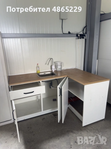 Компактна кухня IKEA с мивка и смесител – идеална за офис или студио, снимка 3 - Кухни - 55014386