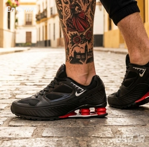 📌Nike Shox Enigma-Цвят Черно и Червено 40 41 42 43 44 45 Цена 82€ Еконт, снимка 2 - Маратонки - 54622330