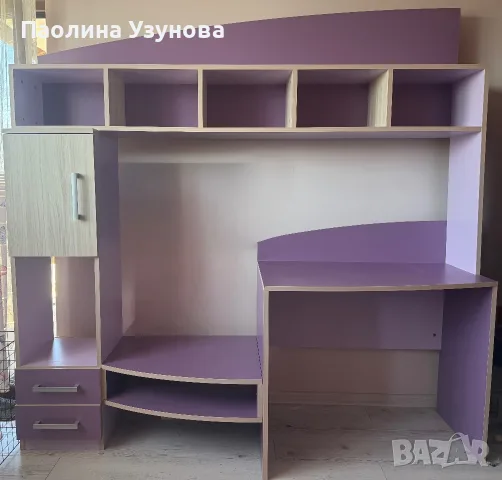 Спален комплект / Детска стая - 2 легла с повдигащ механизъм, гардероб, ракла и секция, снимка 6 - Спални и легла - 55696082