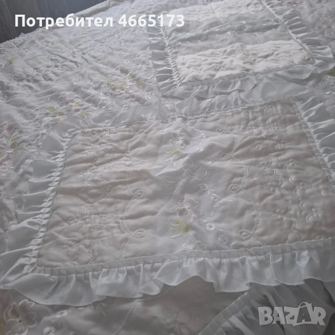 Комплект Бяло Шалте за спалня, снимка 3 - Покривки за легло - 54868642