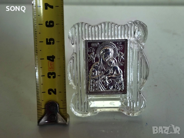Сребърна Иконка Богородица Със Младенеца, снимка 6 - Икони - 54065141