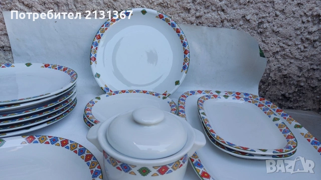 български порцелан,шевица,изида,китка,сервиз, снимка 6 - Сервизи - 55076080