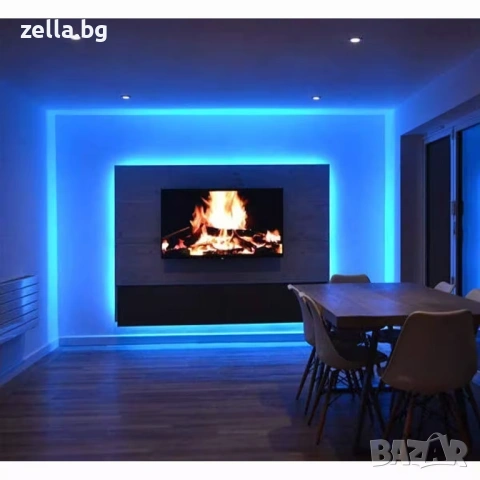 RGB LED лента 10м с USB, Bluetooth и музикален сензор – за телевизор и интериорно осветление 10129, снимка 9 - Друга електроника - 54658704