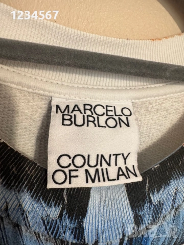 Marcelo Burlon Kids Printed Wings White Sweatshirt., снимка 2 - Блузи - 54527737