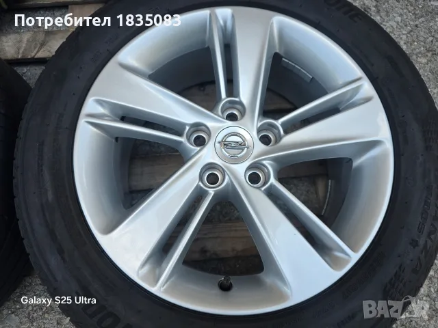 Лети джанти 17ки 5х115 Opel, Chevrolet + летни гуми 225/55/17 Bridgestone, снимка 6 - Гуми и джанти - 55325718