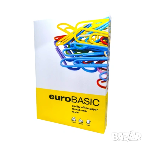 EURO BASIC копирна хартия, Бяла, А4, 500 броя