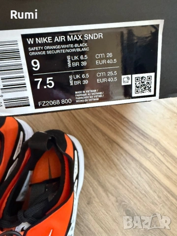 Нови Оригинслни маратонки Nike Air Max Sunder "Safety Orange"! 40,5 н, снимка 8 - Маратонки - 54724283