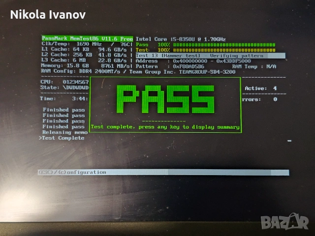 16GB DDR4 РАМ памет за лаптоп TeamGroup | 3200MHz SODIMM | Тествана!, снимка 3 - RAM памет - 55192422
