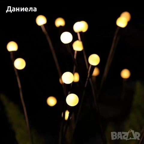 Соларни градински лампи "Светулки" 6 LED, комплект 2 броя - Топла бяла светлина, IP65, до 15 часа , снимка 8 - Декорация за дома - 54837264