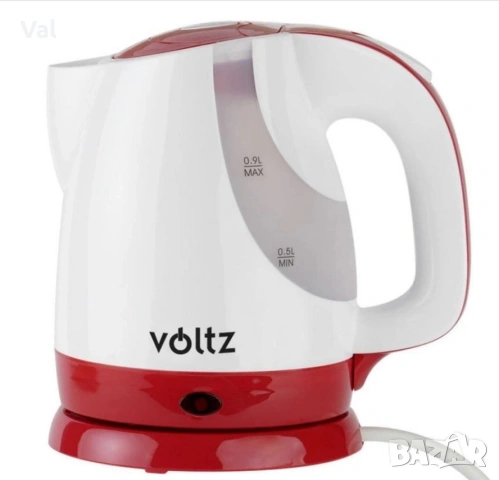 Електрическа кана Voltz Premium, 1300W, 0.9л., бяло/черно, бяло/червено, 2 ГОДИНИ ГАРАНЦИЯ, снимка 3 - Кани - 54922757