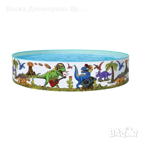 Детски градински басейн с динозаври, 1,83 м х 38 см, саморазгъващ се, 2+ години, снимка 8 - Басейни и аксесоари - 54933713
