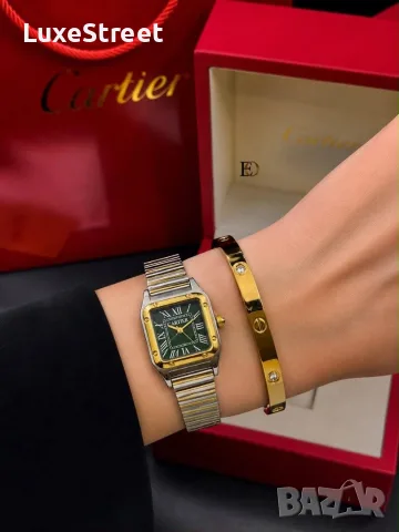 Cartier 🤍 Дамски Часовник + Гривна , снимка 5 - Дамски - 55336469