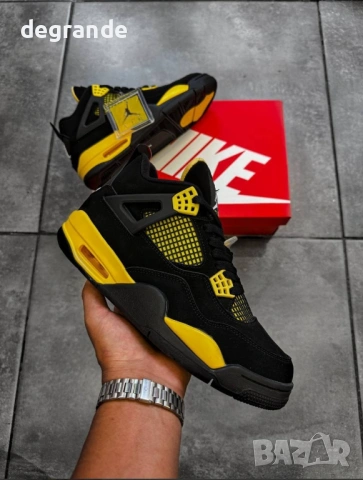  👟Nike Air Jordan 4 Retro Black Yellow