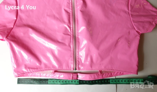 iEFiEL M комплект от две части лачен клин с отвор и къса блузка в розов цвят, снимка 11 - Комплекти - 54210148