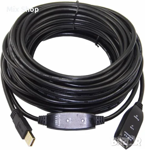 Нов Активен USB 2.0 удължителен кабел (репитер) с конектори тип „мъжки-женски“, вграден чипсет , снимка 4 - Кабели и адаптери - 55414118