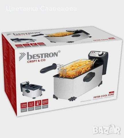 Bestron AF351 фритюрник, неръждаема стомана, 1000W