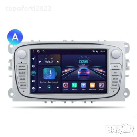 7-инчова Android мултимедия Ford Mondeo Focus S-Max C-Max Galaxy + CarPlay + Подарък камера, снимка 2 - Аксесоари и консумативи - 55200862