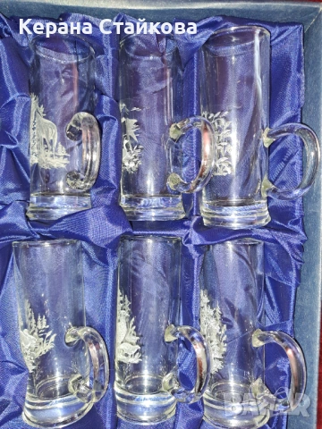 Комплект 6 чаши,за алкохол, снимка 2 - Сервизи - 54013747