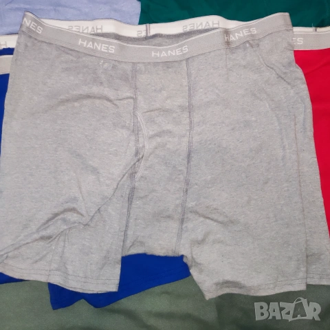 Чисто нови памучни мъжки боксерки HANES, размер 3XL (5 броя, снимка 3 - Бельо - 55271349