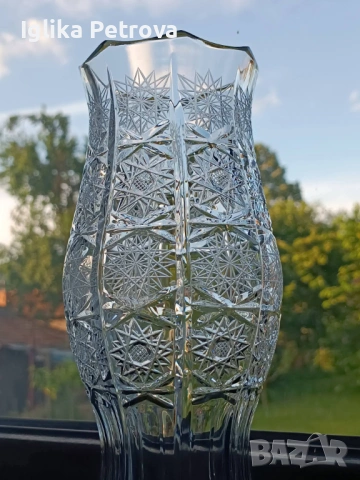 Кристина ваза Бохемия, снимка 3 - Антикварни и старинни предмети - 54758406